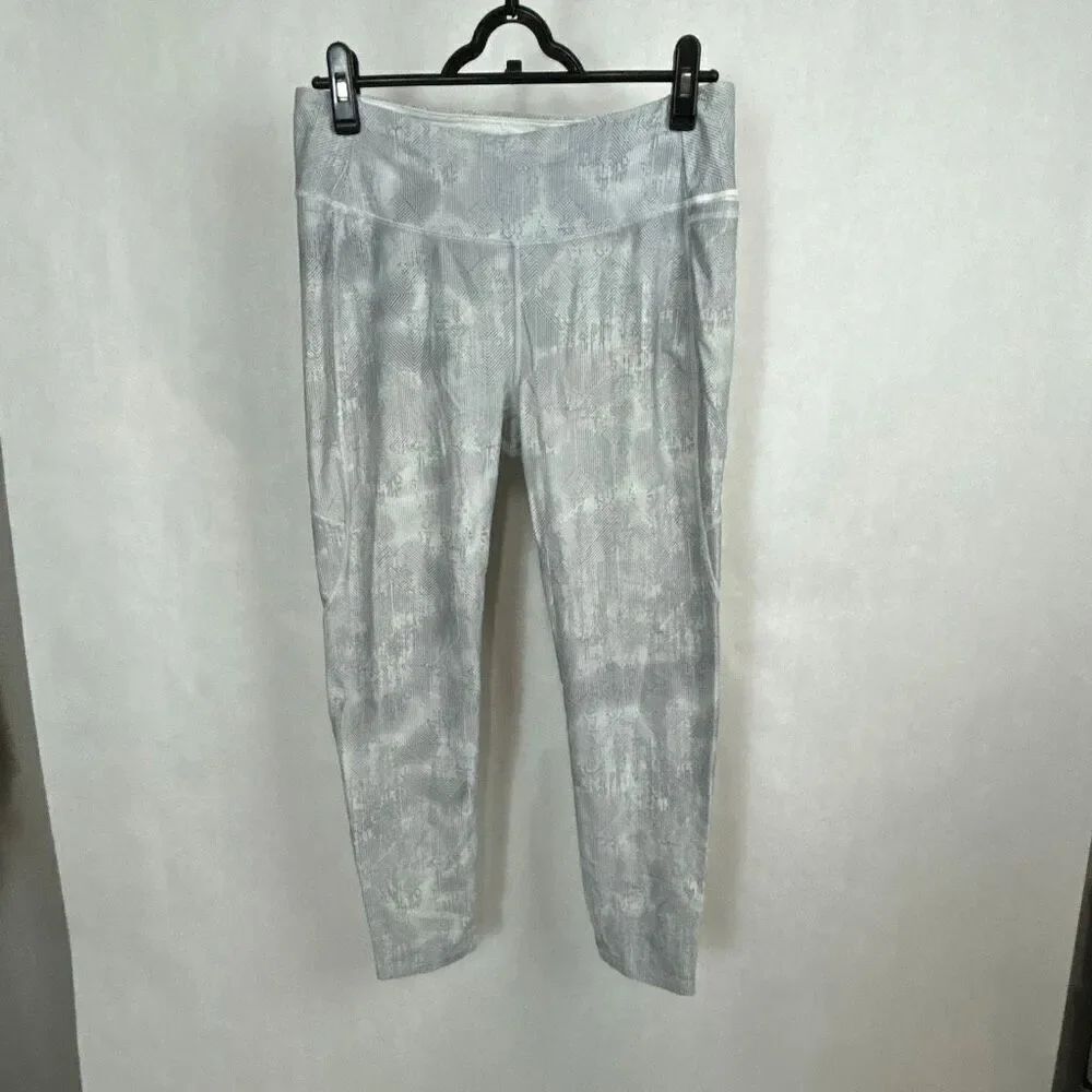 Calia Carrie Underwood Stay Powerful Leggings Sz L Gray Print Athletic Leg Pocke